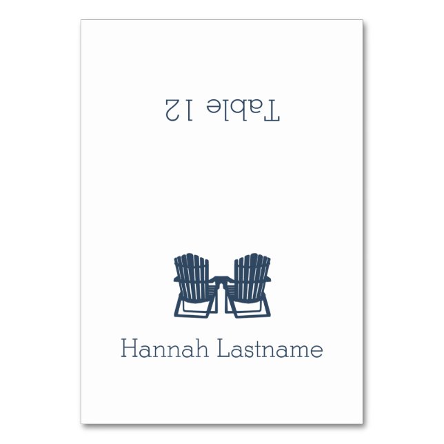 Sittkort för Adirondack-stolar Bordsnummer (Framsidan)