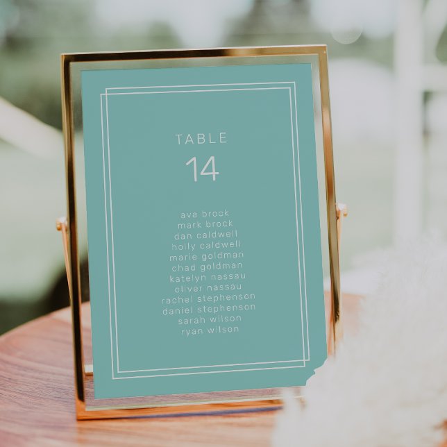 Sittkort för Bröllop i Grönt Mint (AVERY Mint Green Wedding Seating Chart Cards)