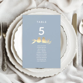 Sittkort för Dusty Blue Lovebird Bröllop