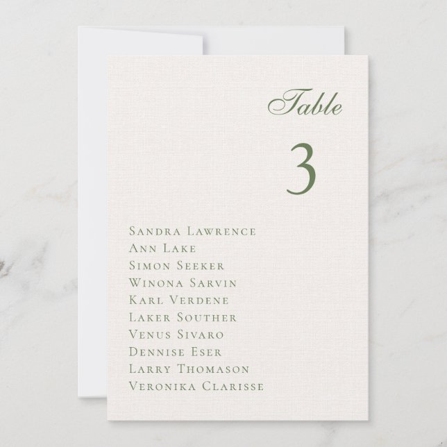 Sittkort för romsk sommarskog Bröllop Bord Inbjudningar (Framsida)