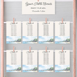 Sittkort för sommarströ med Bord i Bröllop Inbjudningar