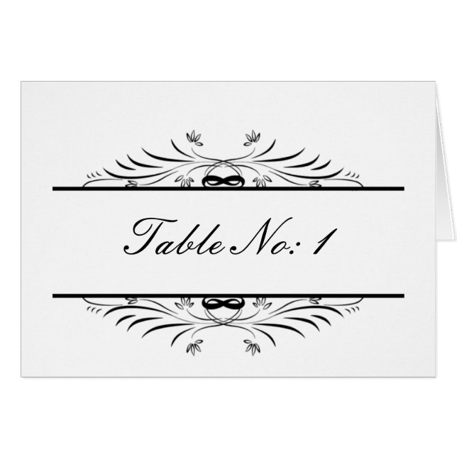 Sittkort för svart bord OBS kort (Framsidan Horizontal)