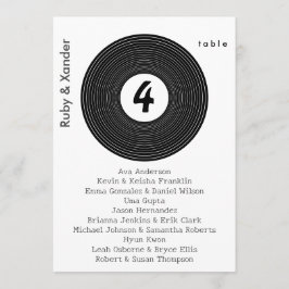 Sittkort för svart vinylpost, hanging av Bord Inbjudningar