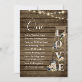 Sittkort för trästege Blommigt Bord 1