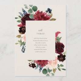 Sittkort för Winter Elegance-Bordsnummer Meny