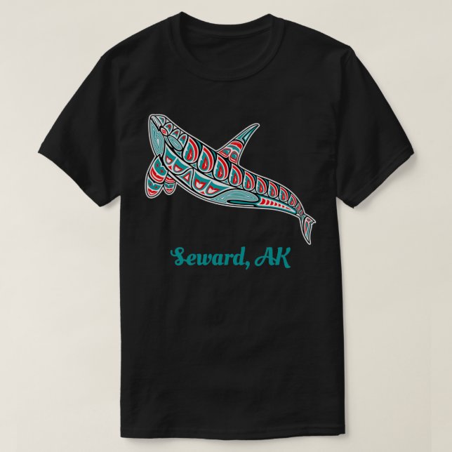 Sittland Alaska uppåt Orca Killer Whale Native Ame T Shirt (Design framsida)