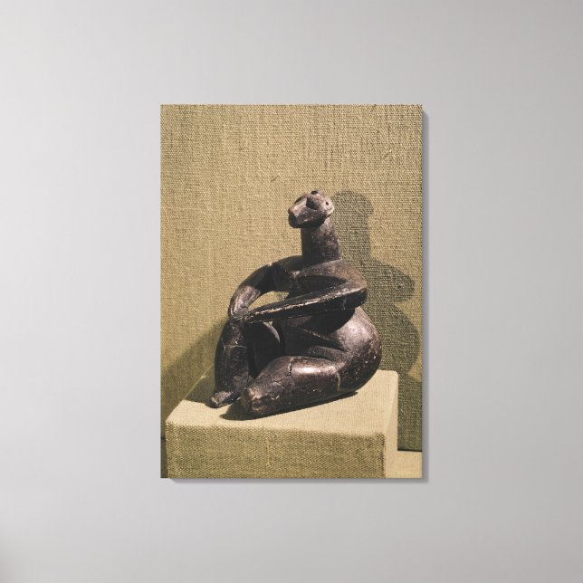 Sittmöss, figur, 3500-2500 BC Canvastryck (Framsida)