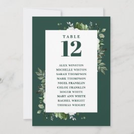 Sittordning med smaragdgröna blommor för bordskort