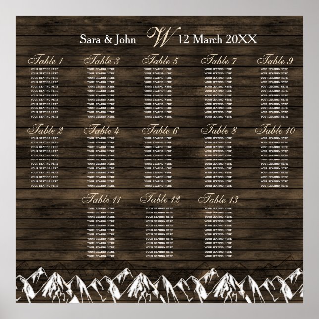 Sittplan för barrträskampanjer i Rustic Mountains Poster (Framsidan)