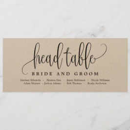 Sittplan Huvudbordskort - Vacker Kalligrafi Inbjudningar