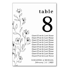 Sittplats för botaniskt Blommigt Bordsnummer