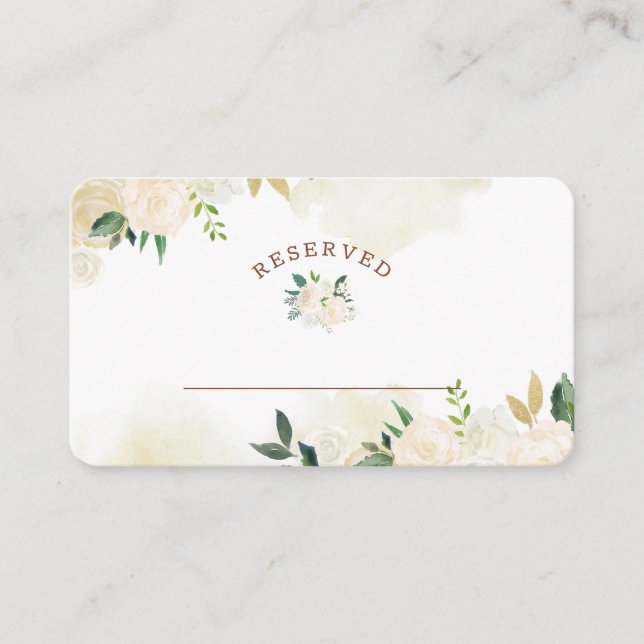 Sittplats i Bröllop, färsk, Rustic Reserved Placeringskort (Framsida)