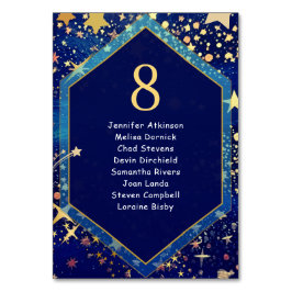 Sittplats i Celestial stjärnblått bröllop Bordsnummer