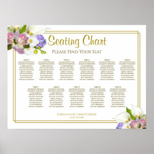 Sittplatsdiagram för Calla Lilies Ro 11 Bord Bröll Poster