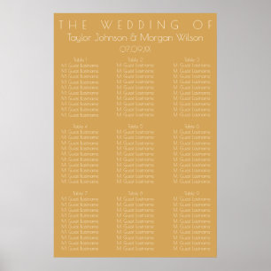 Sittplatsdiagram för modern Champagne Tonal Bröllo Poster