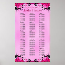 Sittplatser för lätt fuschia 15 Bröllop Bord Poster