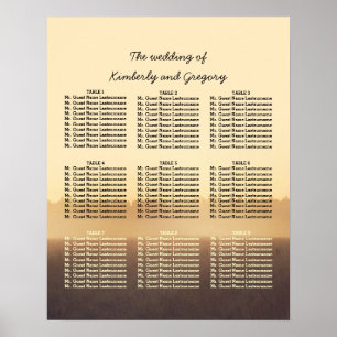 Sittplatser i Rustic Woodland Bröllop under sommar Poster