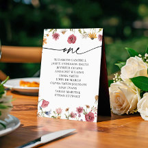 Sittplatskort för blommigt | Bord One