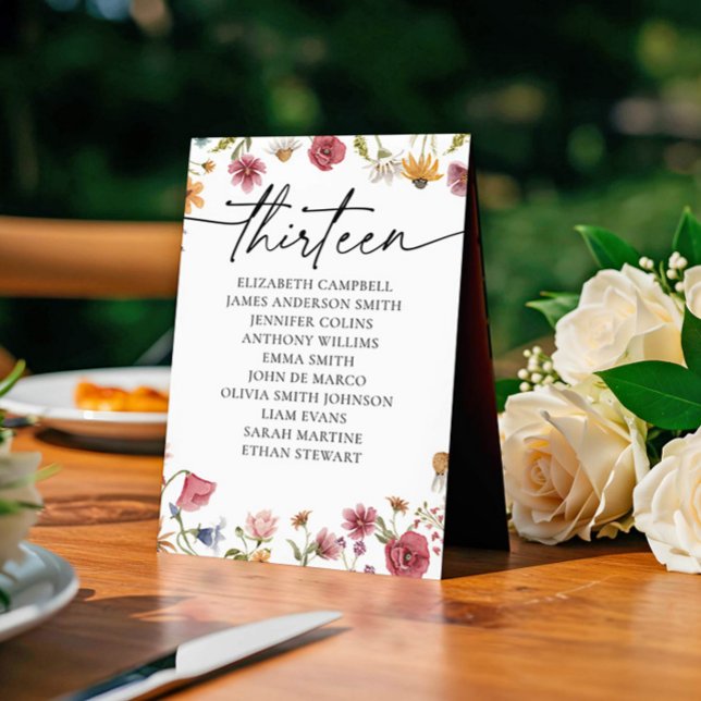 Sittplatskort för blommigt | Bord tretton Inbjudningar (Skapare uppladdad)