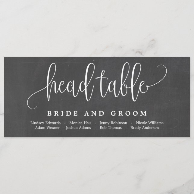 Sittplatskort för elegant kalligrafi meny (Framsida)