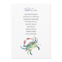 Sittplatskort för kustkrabba Bröllop