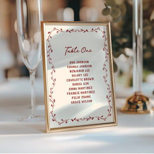 Sittplatskort för Maron Hand plockade Bröllop Inbjudningar