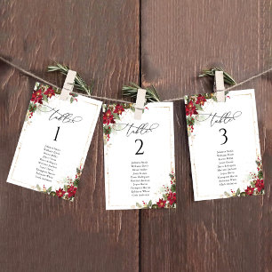 Sittplatskort för Rustic Gräs Poinsettia Bröllop