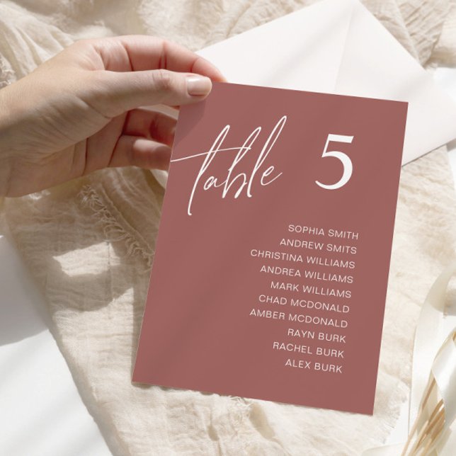 Sittplatskort för Terracotta Bröllop Bord Inbjudningar (Skapare uppladdad)