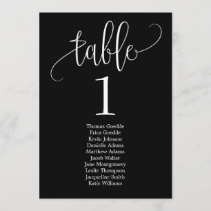 Sittplatsplan Bord-kort med häftig kalligrafi Inbjudningar