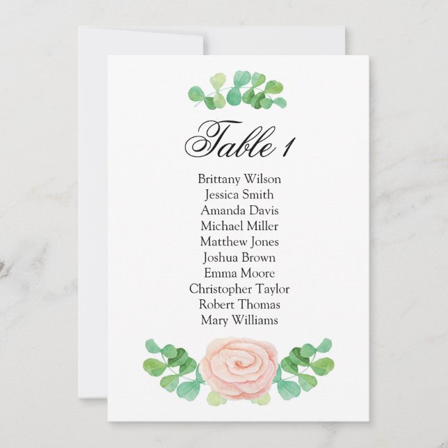 Sittplatsschema för grön sommar. Bröllopsdplan Inbjudningar (Framsida)