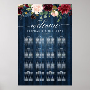 Sittplatta för burgundi-trä, rustiskt grått poster