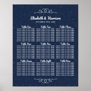 Sittschemat för insamling av Starry Nght Bröllop Poster