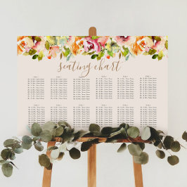 Sittskylt för blommigt av sommarvattenfärg poster