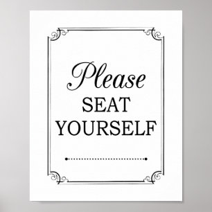 Sittställ ditt eget bekväma badrumstecken poster