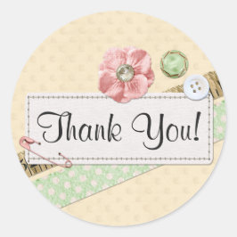 Sittstift, knappar och menyfliksområdet Shabby-Tac Runt Klistermärke