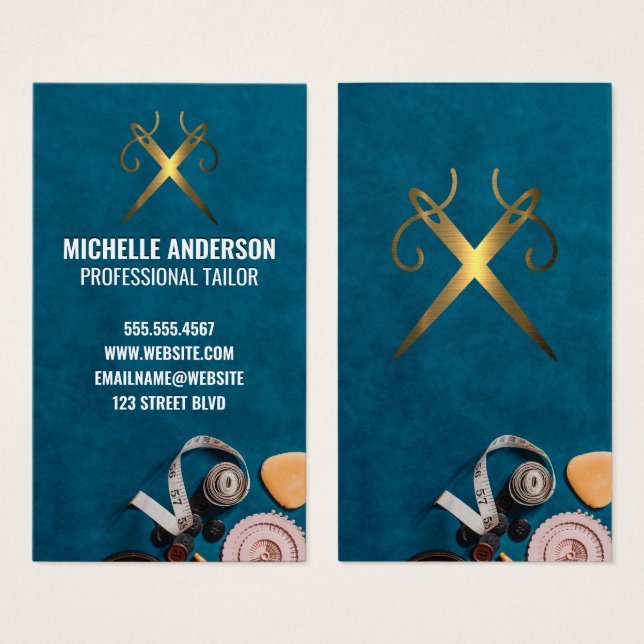 Sitttillbehör - sats | Nål och tråd Visitkort (Framsida & baksida)