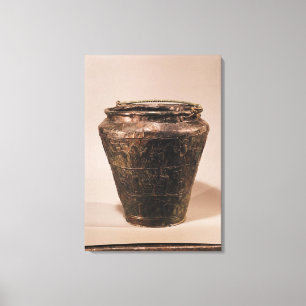 Situla med tre dekorativa musikband för repousse canvastryck