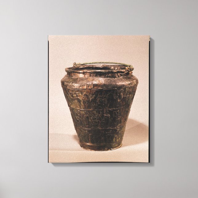 Situla med tre repousse dekorativa band canvastryck (Framsida)
