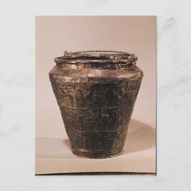 Situla med tre repousse dekorativa band vykort (Framsida)