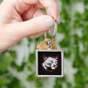 SIUE Cougars Fyrkantig Silverfärgad Nyckelring