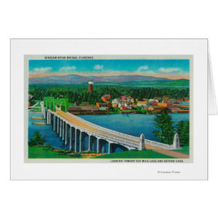 Siuslaw River Bridge i Florence, Oregon Hälsningskort