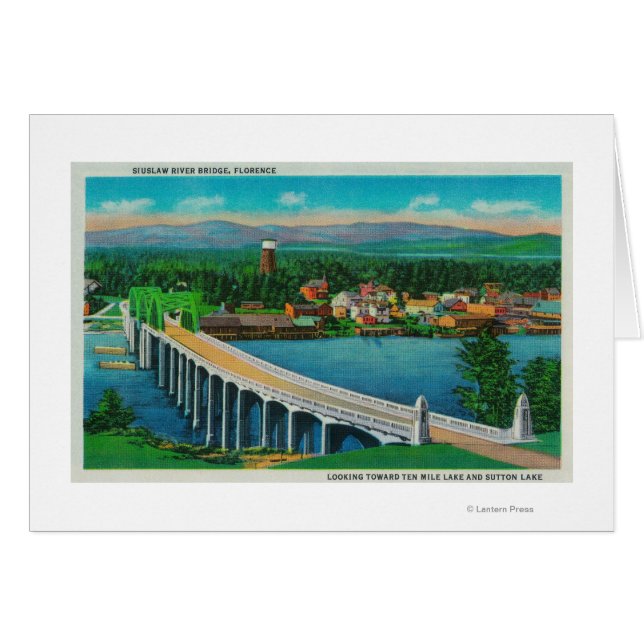 Siuslaw River Bridge i Florence, Oregon Hälsningskort (Framsidan Horizontal)