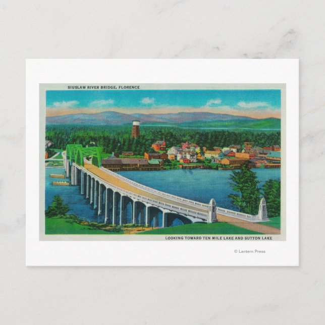 Siuslaw River Bridge i Florence, Oregon Vykort (Framsida)