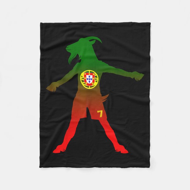 Siuuu Riktig Get Portugisiska Flaggan Fotboll Män  Fleecefilt (Framsidan)