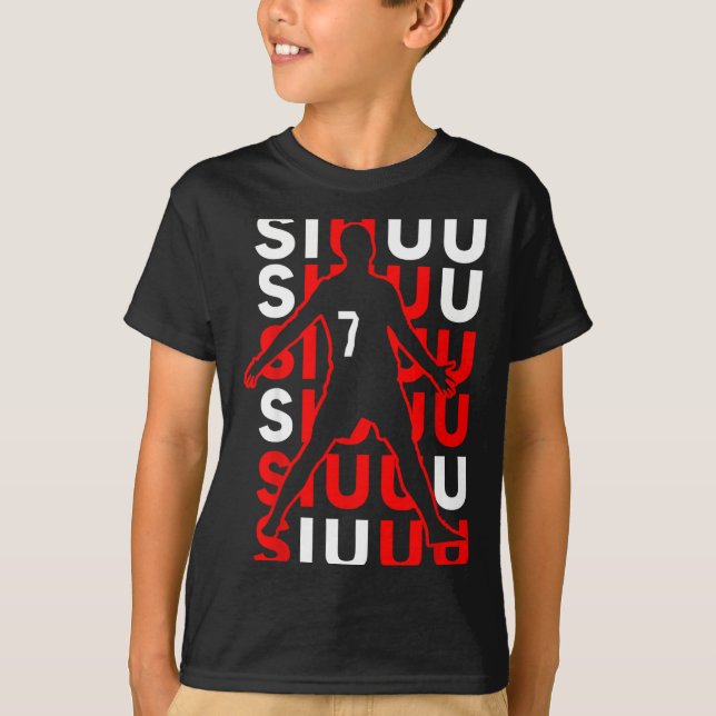 Siuuuu Funny Soccer Present For Soccer Lovers Fan  T Shirt (Framsida)
