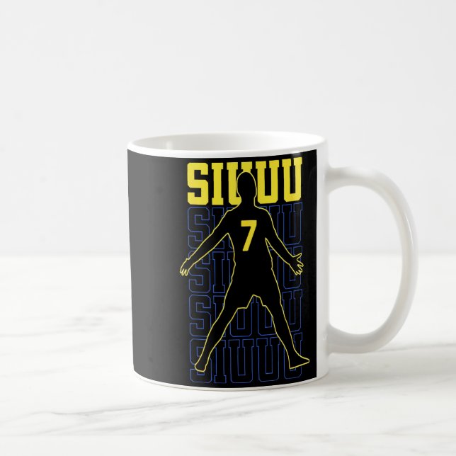 Siuuuu Roligt Fotboll Present För Fotboll Fans Kaffemugg (Höger)