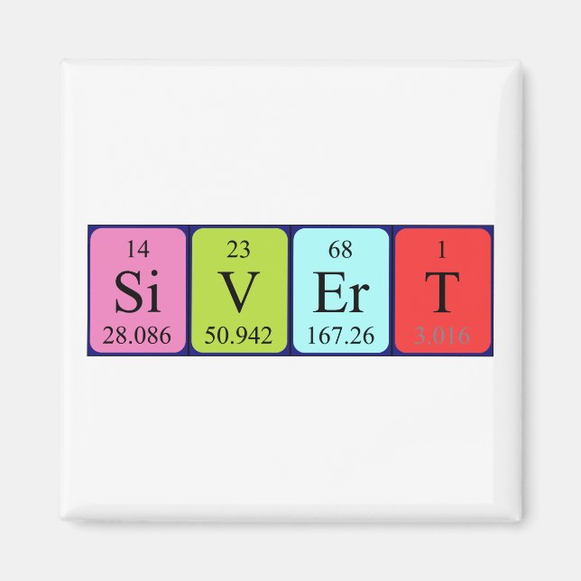Sivert periodiskt bord namn magnet (Framsidan)
