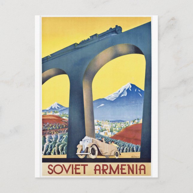 Siviet Armenien järnvägsbro Vykort (Framsida)