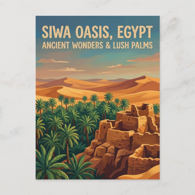 Siwa-oasen Egypten Vykort (Framsida)