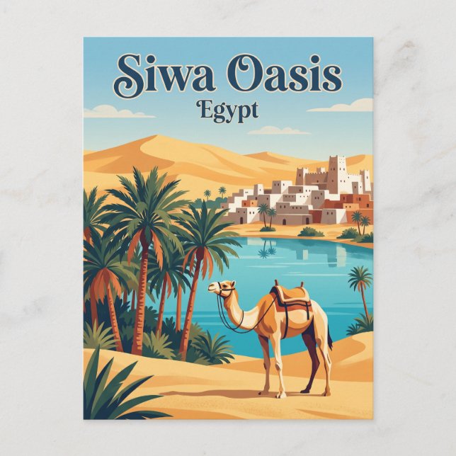 Siwa-oasen Egypten Vykort (Framsida)